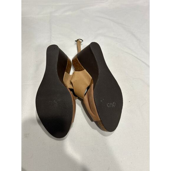 Pre Owned Pedro Iniesta Two Tone Leather Wedge Sandals Size 10 - Picture 6 of 6